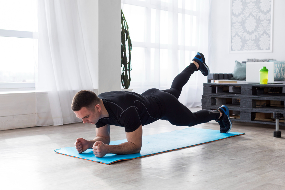 man practicing Chest Workout at Home